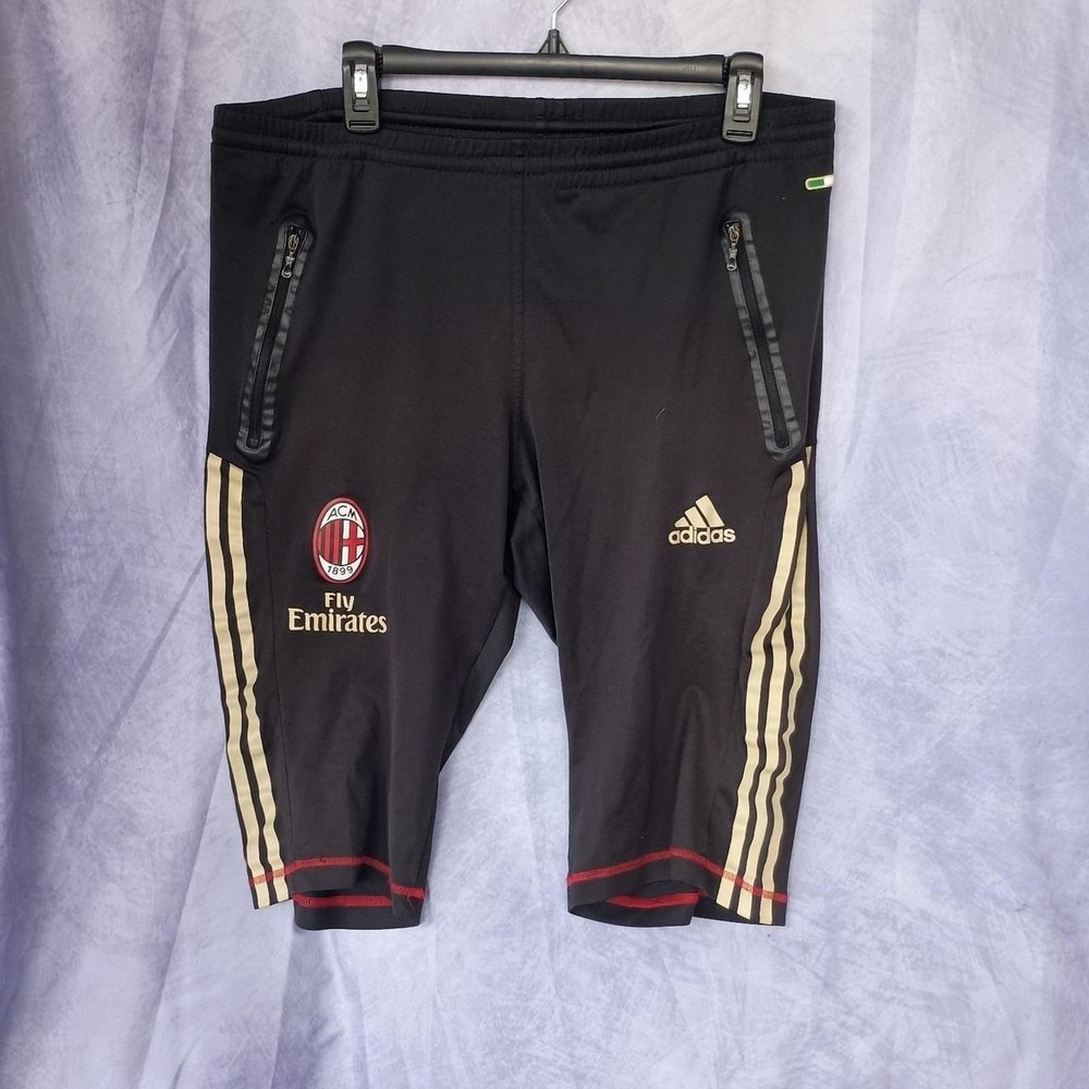 Adidas AC Milan Formotion 3/4 Compression Training Pants Black Soccer Baselayer